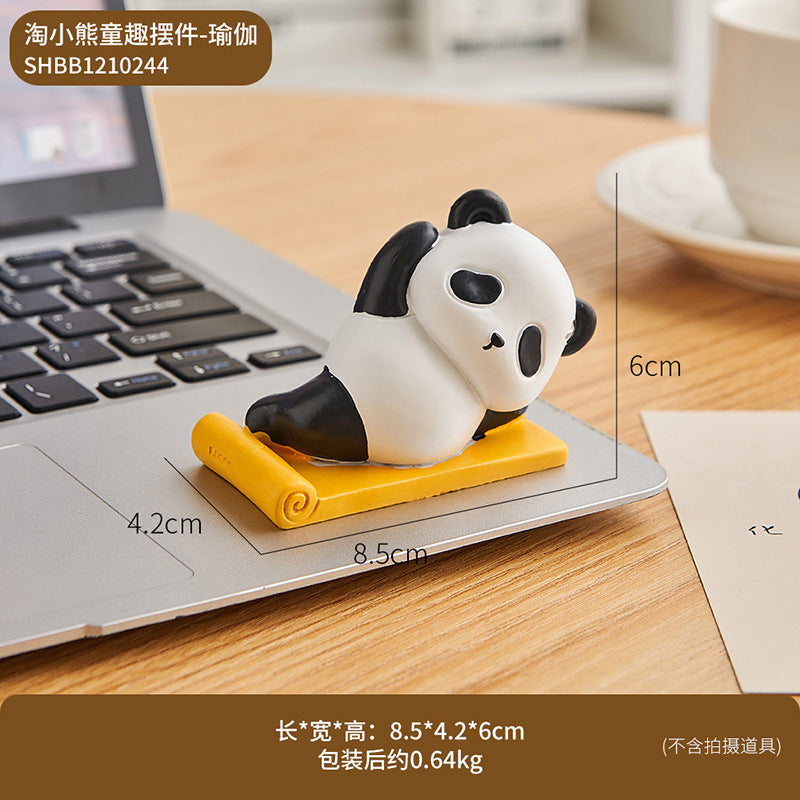 Cute Little Panda Office Workstation Desktop Computer Display Screen Crouching Decoration Small Decoration Gift