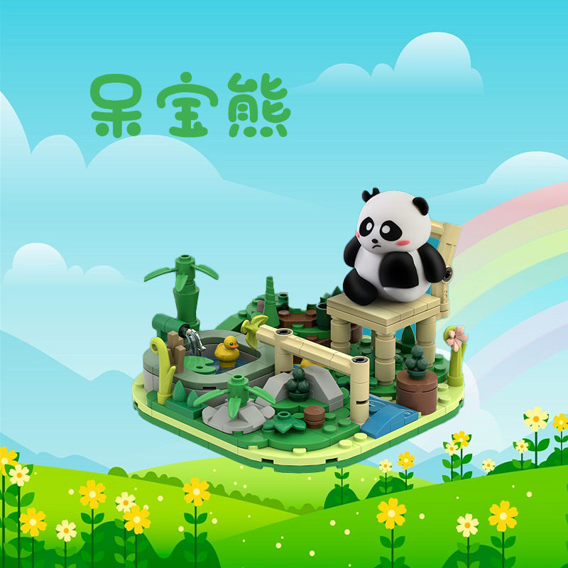 Panda Flower Flower Orchid Building Blocks are compatible with Lego Pieces, Assemble Scene Ornaments, Children's Educational Cute Toys, Gifts
