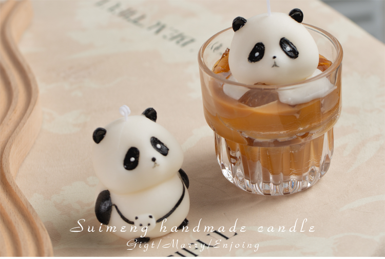 Soybean wax panda coffee creative aromatherapy candle wind gift box home