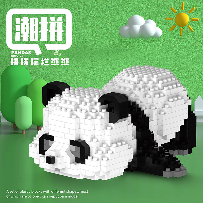 Chaolechuang 6712-6713 Micro-diamond particles puzzle DIY assembled building blocks flower panda ornaments gift