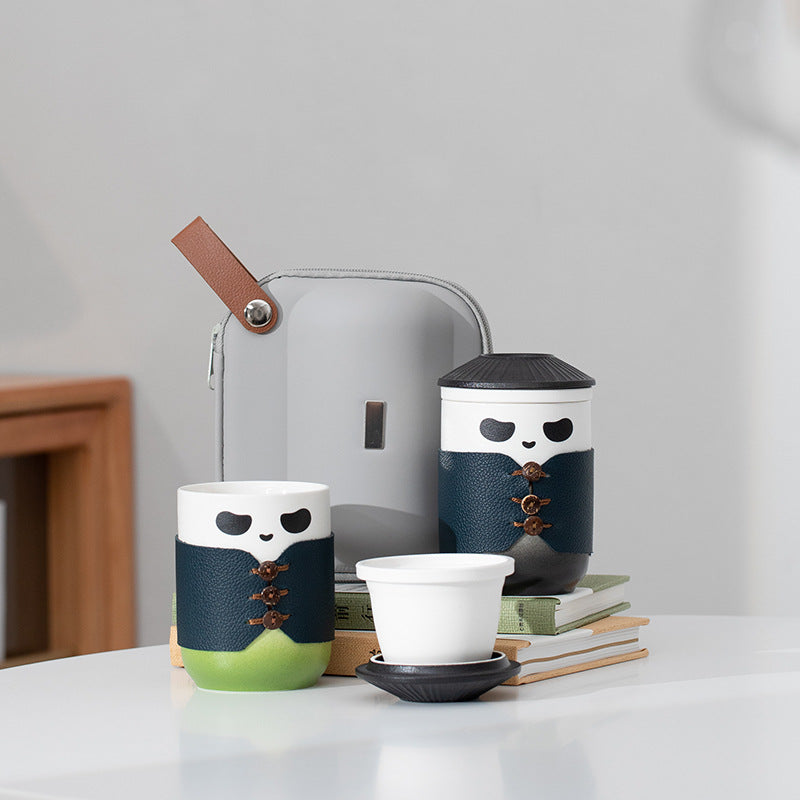 Panda mug high-value tea separation and filtration office cup outdoor portable Chinese ceramic gift