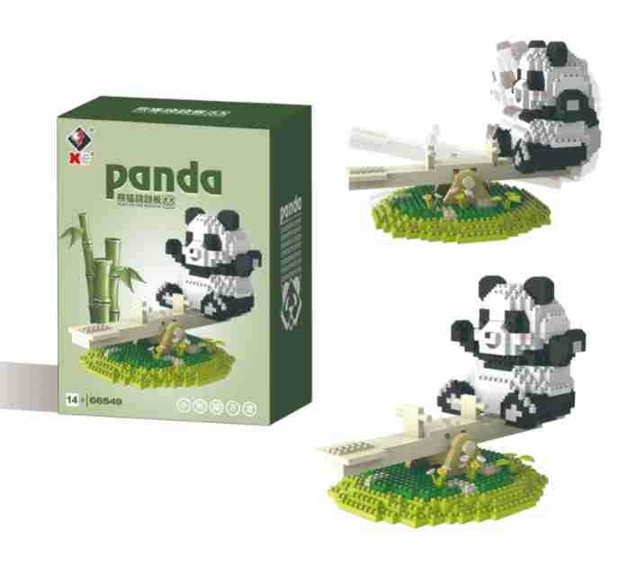 Weili Panda cartoon micro-particle assembly Chinese building block toys cute ornament toys