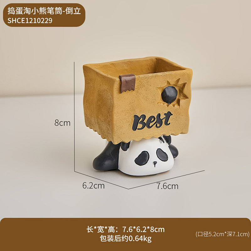 Creative and Cute Panda Penholder Storage Box Office Desk Decoration