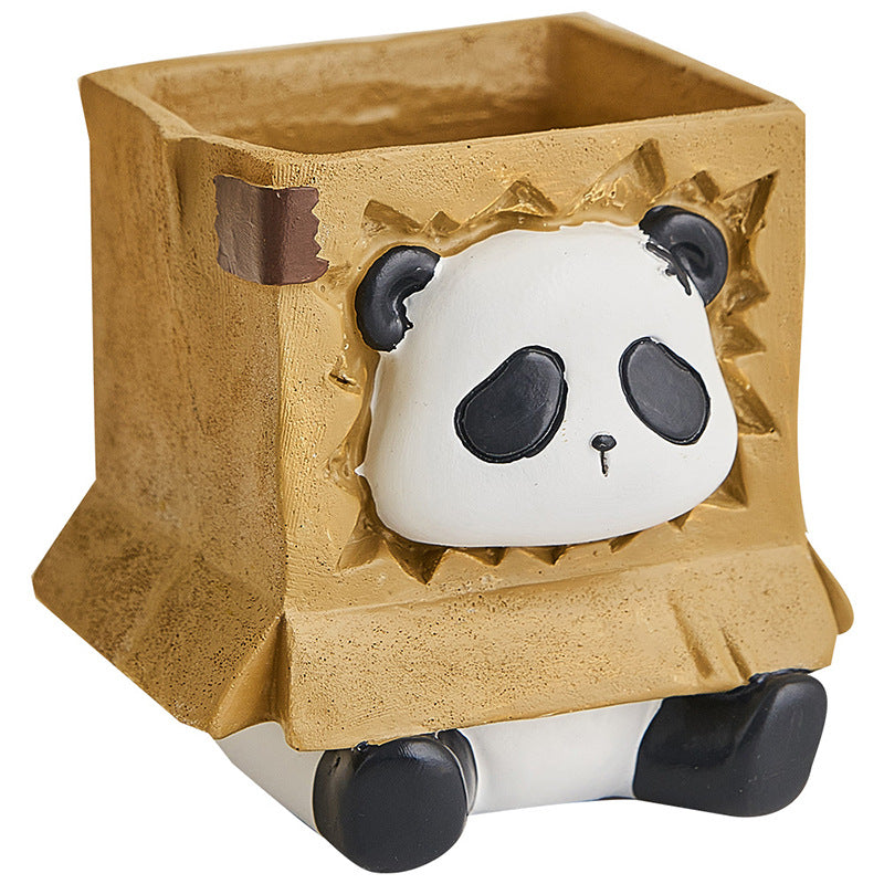 Creative and Cute Panda Penholder Storage Box Office Desk Decoration