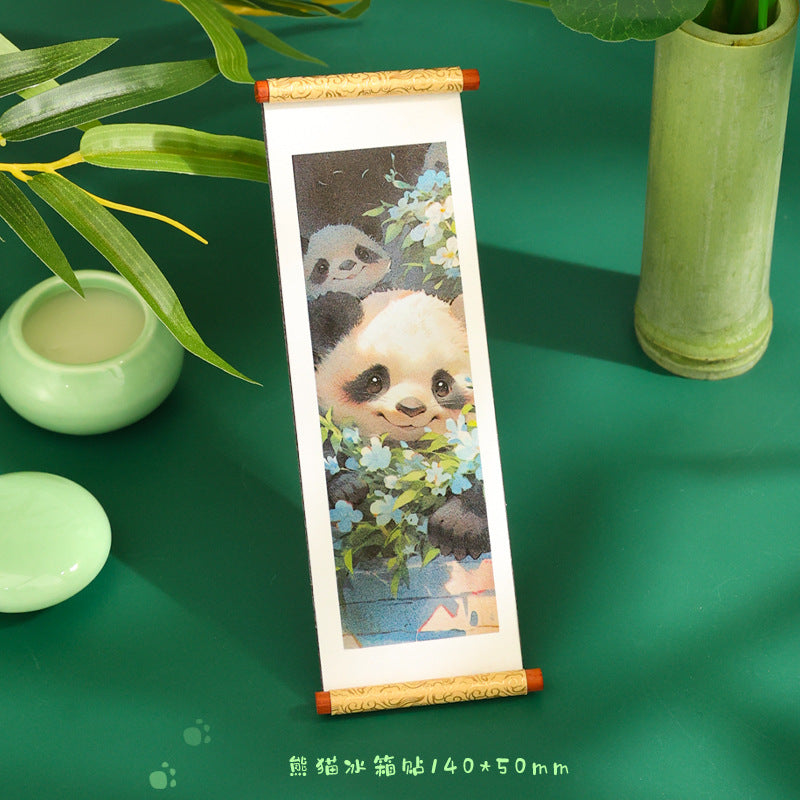 Panda metal creative refrigerator stickers with baking paint, cultural and creative refrigerator stickers, promotional souvenirs, Sichuan scenic spots, small gifts