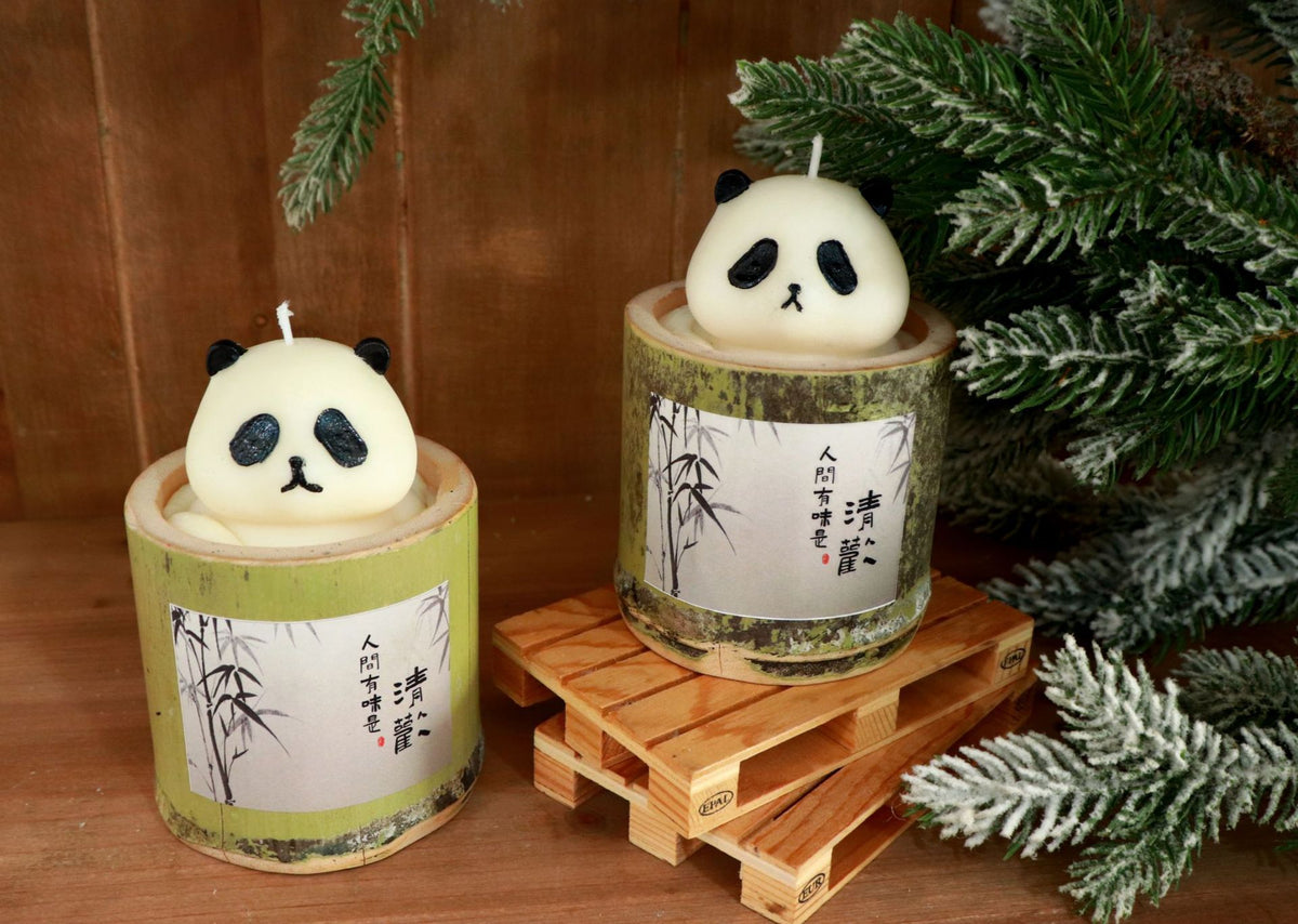 Panda Bamboo Aroma Candle, Soybean Wax, Bamboo Tube Fragrance, Indoor Soybean Wax Gift