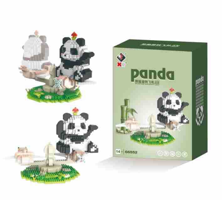 Weili Panda cartoon micro-particle assembly Chinese building block toys cute ornament toys