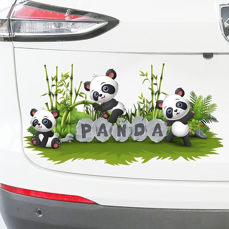 Zhuo Sticker 3D Scratches Cover Body Bumper Cute Panda Car Sticker Personalized Creative Door Waterproof Sticker