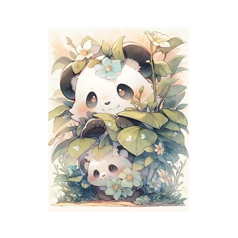 Panda DIY digital oil painting, animal coloring, oil painting, hand painting, painting, hand filling, healing acrylic decorative painting