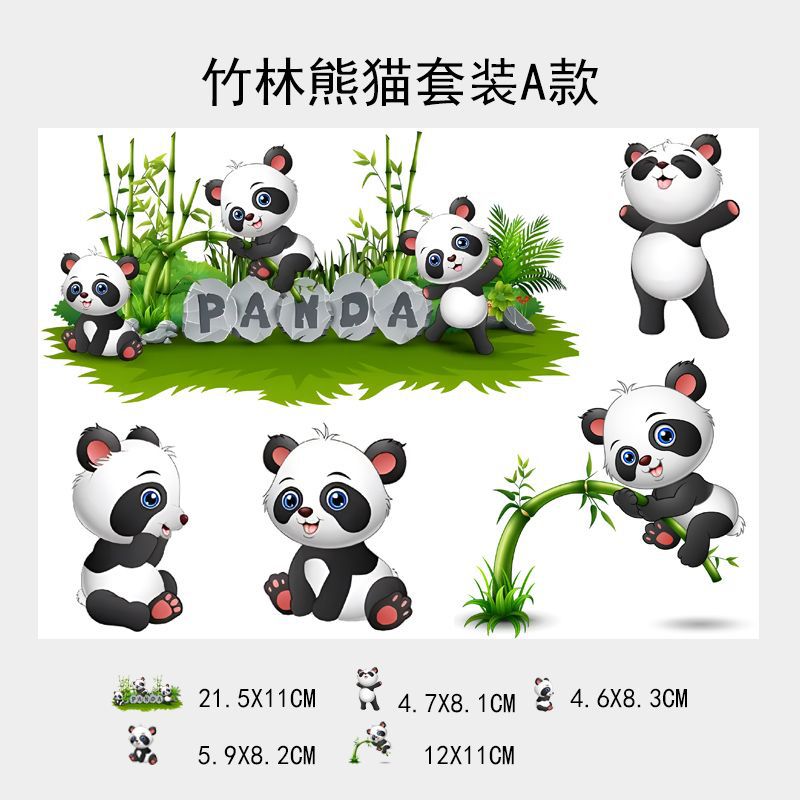 Zhuo Sticker 3D Scratches Cover Body Bumper Cute Panda Car Sticker Personalized Creative Door Waterproof Sticker