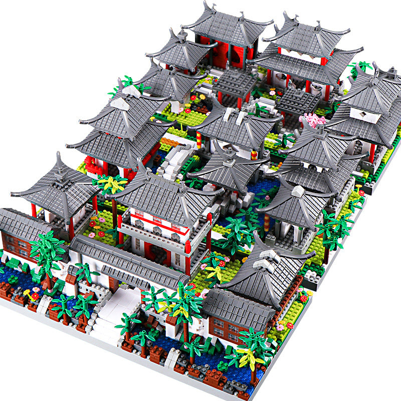 Suzhou Garden Chinese style architecture, adult puzzle micro particle assembly building block toy decoration model